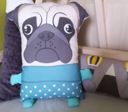 Pug Pillow Baby Gift Throw Pillows Kids Cushion Housewarming Christmas - thumbnail 1
