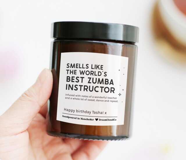 Birthday Gift For Zumba Instructor Coach Personalized Candle - Christmas Thank You Present Fitness Teacher - image 1