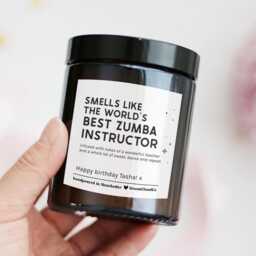 Birthday Gift For Zumba Instructor Coach Personalized Candle - Christmas Thank You Present Fitness Teacher - thumbnail 2