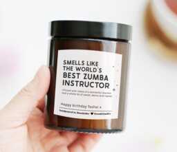 Birthday Gift For Zumba Instructor Coach Personalized Candle - Christmas Thank You Present Fitness Teacher - thumbnail 1