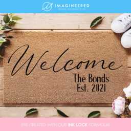 Personalized Welcome Doormat - Family Name Door Mat Custom Rug Housewarming Gift Closing - thumbnail 1