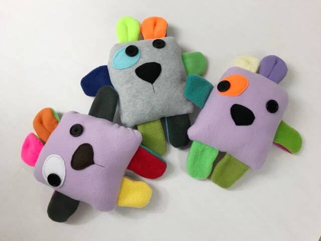 Set Of 3 Colorful Playful Puppies - Stuffed Toys - image 1