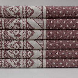 "Turkish Towel, Geometric Desing Towel, Aztec Towel, Burgundy Towel, Double Face Towel, 36""x70" - thumbnail 2