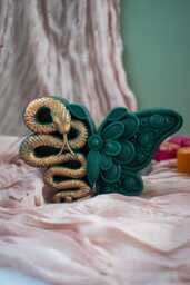 Snake Butterfly Candle Spooky Halloween Decor, Soy Beeswax Blend - thumbnail 1