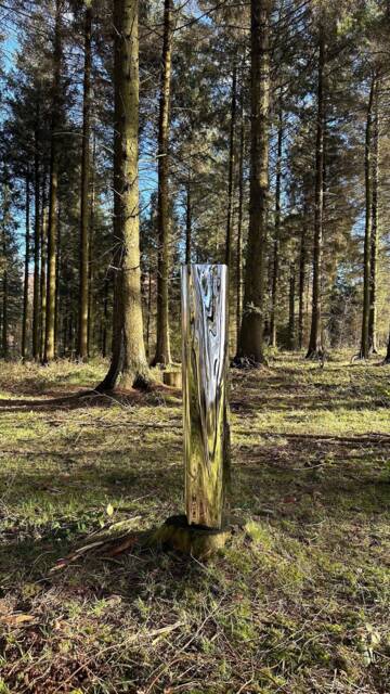 Handmade Chrome Metal Floor Sculpture Modern Garden Art, Stainless Steel Art, Sculpture - image 1
