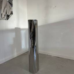 Handmade Chrome Metal Floor Sculpture Modern Garden Art, Stainless Steel Art, Sculpture - thumbnail 4