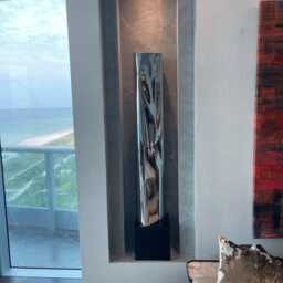 Handmade Chrome Metal Floor Sculpture Modern Garden Art, Stainless Steel Art, Sculpture - thumbnail 3