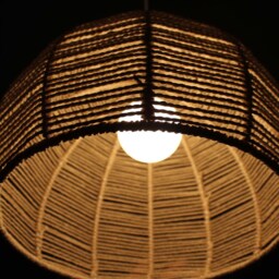 Hand Woven Paper Rope Pendant Light Beige Bell Lampshade - thumbnail 3
