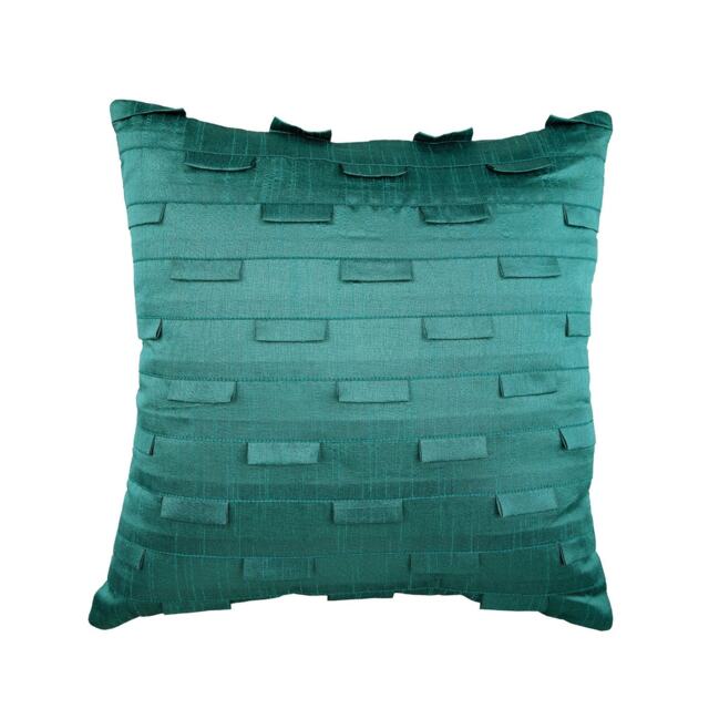 "Decorative Pintucks, Textured, Striped Teal Blue Bed Throw Pillow 24""x24""/26""x26" - image 1