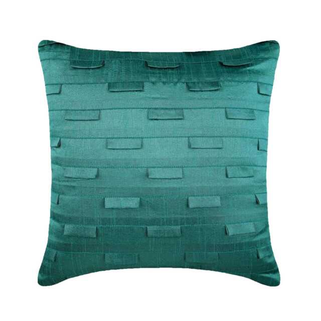 "Decorative Pintucks, Textured, Striped Teal Blue Bed Throw Pillow 24""x24""/26""x26" - image 1