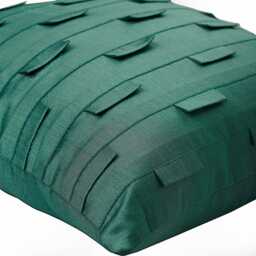 "Decorative Pintucks, Textured, Striped Teal Blue Bed Throw Pillow 24""x24""/26""x26" - thumbnail 2