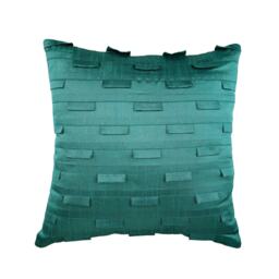 "Decorative Pintucks, Textured, Striped Teal Blue Bed Throw Pillow 24""x24""/26""x26" - thumbnail 1