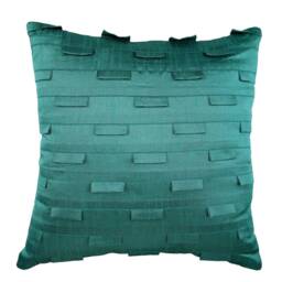 "Decorative Pintucks, Textured, Striped Teal Blue Bed Throw Pillow 24""x24""/26""x26" - thumbnail 2