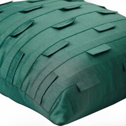 "Decorative Pintucks, Textured, Striped Teal Blue Bed Throw Pillow 24""x24""/26""x26" - thumbnail 3