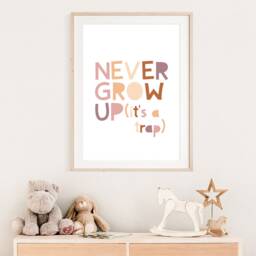 Don't Grow Up It's A Trap Print, Girls Boho Nursery Prints, Quote, Bedroom Decor Wall Art Playroom Prints Boys - thumbnail 2