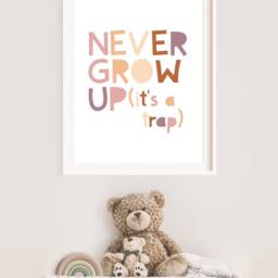 Don't Grow Up It's A Trap Print, Girls Boho Nursery Prints, Quote, Bedroom Decor Wall Art Playroom Prints Boys - thumbnail 3