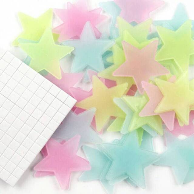 Glowing Stars, Glow in The Dark, 100Pcs Star, Star Stickers, Wall Decal Kids Bedroom, in Dark, Luminous Colors - image 1