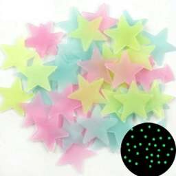 Glowing Stars, Glow in The Dark, 100Pcs Star, Star Stickers, Wall Decal Kids Bedroom, in Dark, Luminous Colors - thumbnail 2