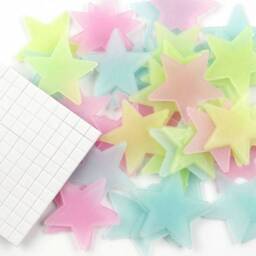 Glowing Stars, Glow in The Dark, 100Pcs Star, Star Stickers, Wall Decal Kids Bedroom, in Dark, Luminous Colors - thumbnail 1