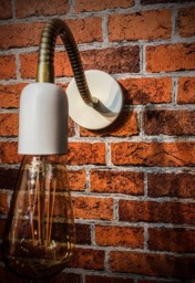 White Adjustable Reading Wall Light Hand Made - thumbnail 2