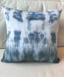 Blue & Grey Hand Dyed White Denim With Stitch Detail, Style 1 - thumbnail 1