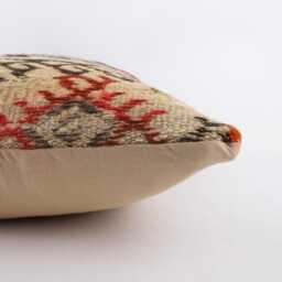 Vintage Turkish Kilim Pillow Cover, Wool Bohemian Cushion - 20''x20'' - thumbnail 4