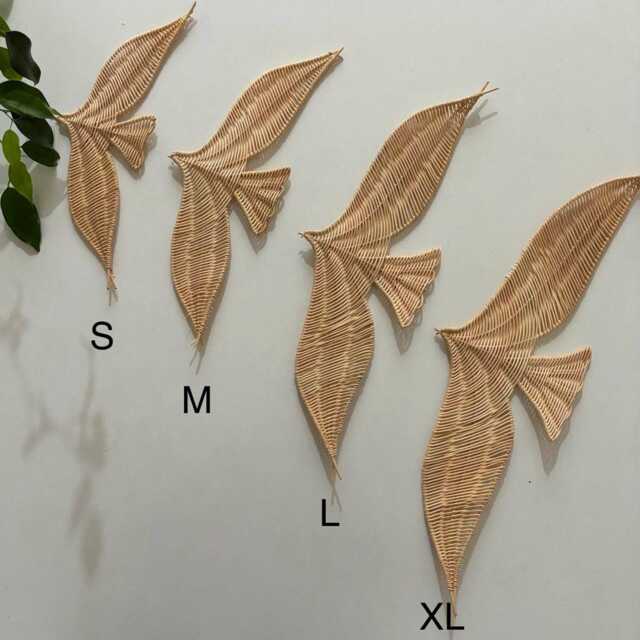 Rattan Swallow Bird Wall Decor, Boho Nursery Hanging