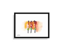 Framed Print, Colorful Abstract Art Africa Inspiration, Kitchen Wall Art, Bedroom Decor, Original Gift - thumbnail 1