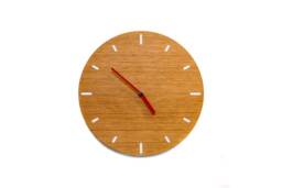 Small Oak Wall Clock, Whisper-Quiet Quartz Modern Decoration, Minimalist, Housewarming Gift, Scandinavian Design, Round Or Rounded