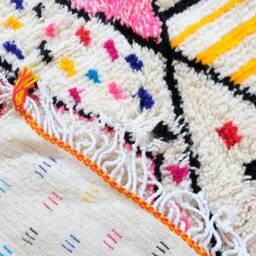 Beni Ourain Rug - Handmade Moroccan Wool For Living Room Unique Gift Her - thumbnail 3