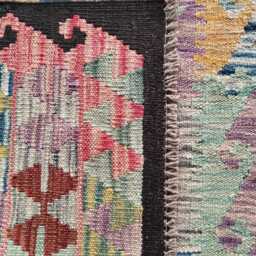 Kilim Rug Multicolour, Handmade Artisan Afghan Turkish Persian Qashqai Navajo Bohemian Natural Wool Flatweave 123x83 cm - thumbnail 3