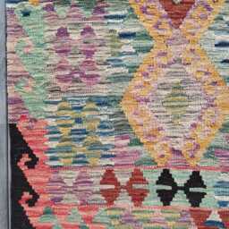 Kilim Rug Multicolour, Handmade Artisan Afghan Turkish Persian Qashqai Navajo Bohemian Natural Wool Flatweave 123x83 cm - thumbnail 4
