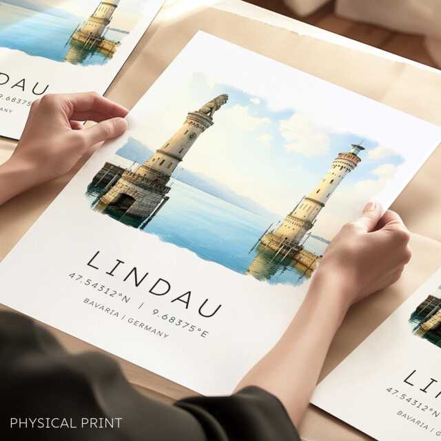 Lindau Travel Print, Germany Poster, Lake Constance, Bavariatravel Bodensee Souvenir, Print Gifts, Wall Art - image 1
