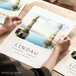Lindau Travel Print, Germany Poster, Lake Constance, Bavariatravel Bodensee Souvenir, Print Gifts, Wall Art - thumbnail 1