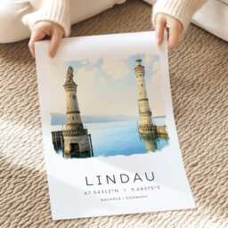 Lindau Travel Print, Germany Poster, Lake Constance, Bavariatravel Bodensee Souvenir, Print Gifts, Wall Art - thumbnail 2
