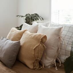Linen Pillow Cover With Ties - Only 40 Available, Limited Time Deal Ends Sunday - thumbnail 2