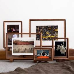 Beech Wood, Black Walnut Double-Sided Transparent Photo Frame, Creative Display, Calligraphy Work Free Printing Photos
