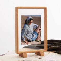 Beech Wood, Black Walnut Double-Sided Transparent Photo Frame, Creative Display, Calligraphy Work Free Printing Photos - thumbnail 3