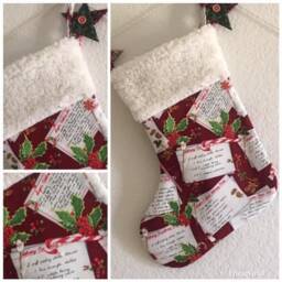 Christmas Stocking, Handcrafted Modern Stocking, Decoration, Holliday Stocking. #4 - thumbnail 1
