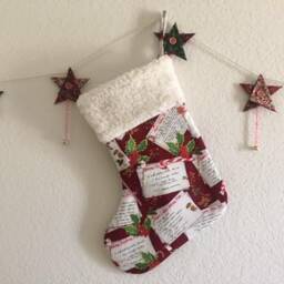 Christmas Stocking, Handcrafted Modern Stocking, Decoration, Holliday Stocking. #4 - thumbnail 2