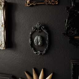 Ornate Brain Wall Plaque/Macabre Gothic Decor Handmade Anatomy Art Dark Academia Gallery Filler Unique Oddity Gift - thumbnail 2
