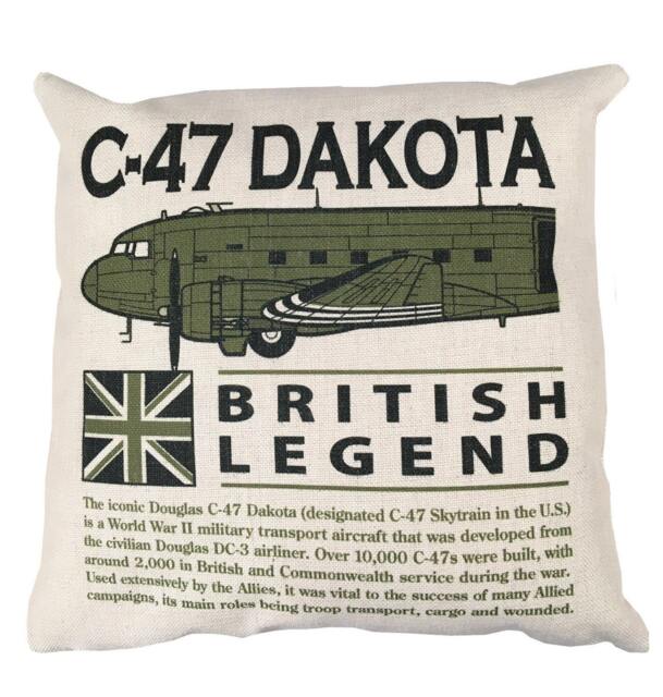 Douglas C47 Dakota Or Skytrain Raf Usa Us Navy Ww2 Transport Aircraft Cushion Inner Included - image 1