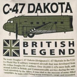 Douglas C47 Dakota Or Skytrain Raf Usa Us Navy Ww2 Transport Aircraft Cushion Inner Included - thumbnail 2