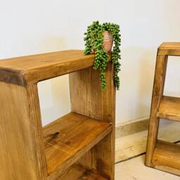 Wooden Box Bedside Table - Locally Sourced Timber Shelving Unit - thumbnail 2