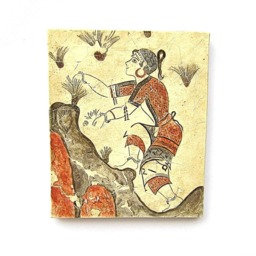 Minoan Saffron Gatherers Fresco Painting From Akrotiri Santorini , Museum Copy For Gift Her - thumbnail 4