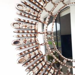 Peruvian Silver Eye Mirror 60 cm Handmade Wall Decor - Carved Wood Round Statement For Living Room Bathroom - thumbnail 3
