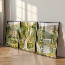 Set Of 3 Lake District Posters, UK Landscape Wall Art, Nature Print Set, Mountain Decor, Modern Travel Artwork, British Countryside Style - thumbnail 3