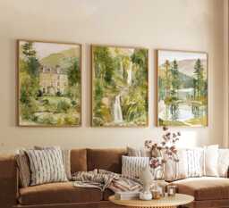 Set Of 3 Lake District Posters, UK Landscape Wall Art, Nature Print Set, Mountain Decor, Modern Travel Artwork, British Countryside Style