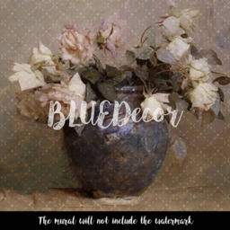 Watercolor Roses in Vase Removable Wallpaper, Peel & Stick, Wall Covering, Mural, Decor, Self Adhesive, Reusable, Art #85 - thumbnail 3
