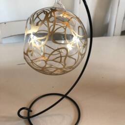 Hand Painted Candle Holder, With Gold Metallic Stand. Wedding Gift, Anniversary Wedding Table Decorations. Christmas Gift - thumbnail 2